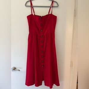 Reformation | Cherry Red Linen Sun Dress